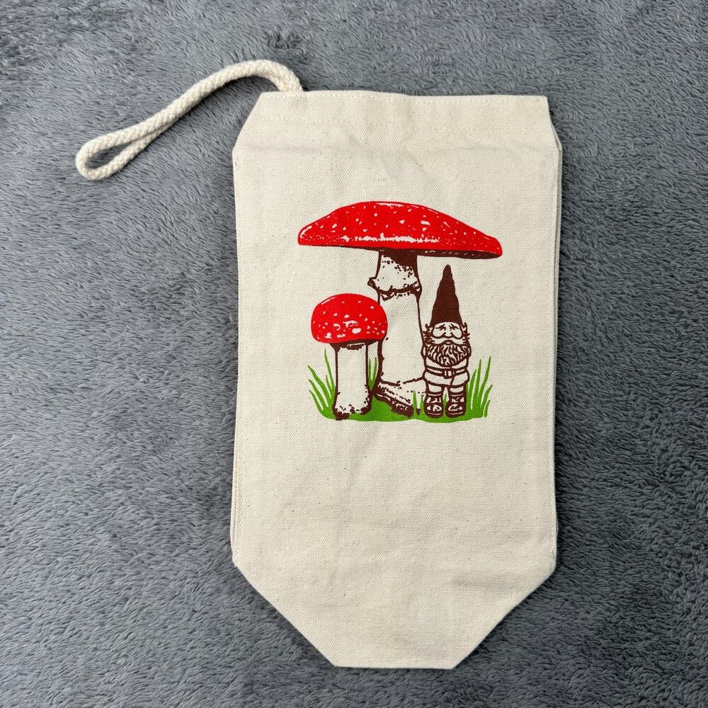 Mushroom Gnome Tote Bag Small ECO BAGS Canvas 10x7 Cute Art Bag A Little Lark